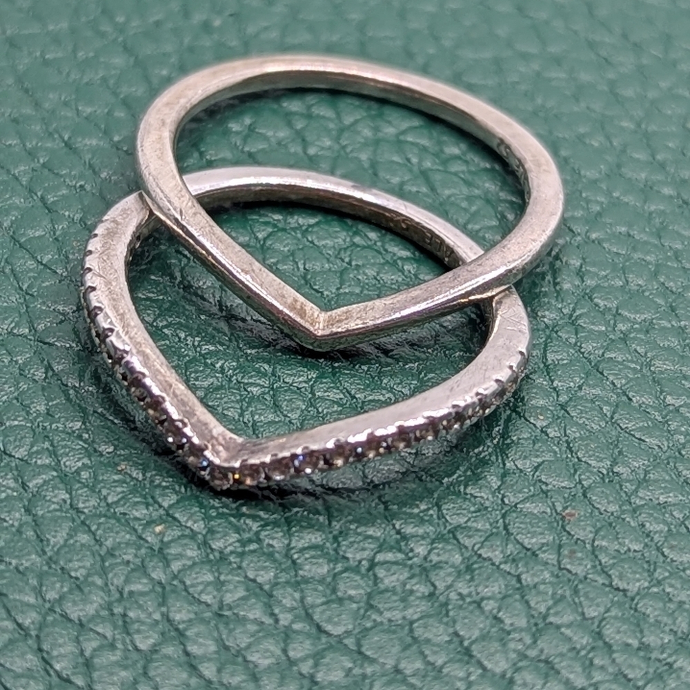 ✨ Authentic Pandora Wishbone Stacking Ring Set ✨ - Picture 5 of 8